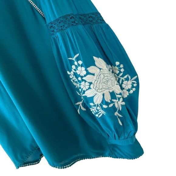 SUNDANCE Modal Embroidered Naomi Isles Top Blouse - Picture 8 of 13